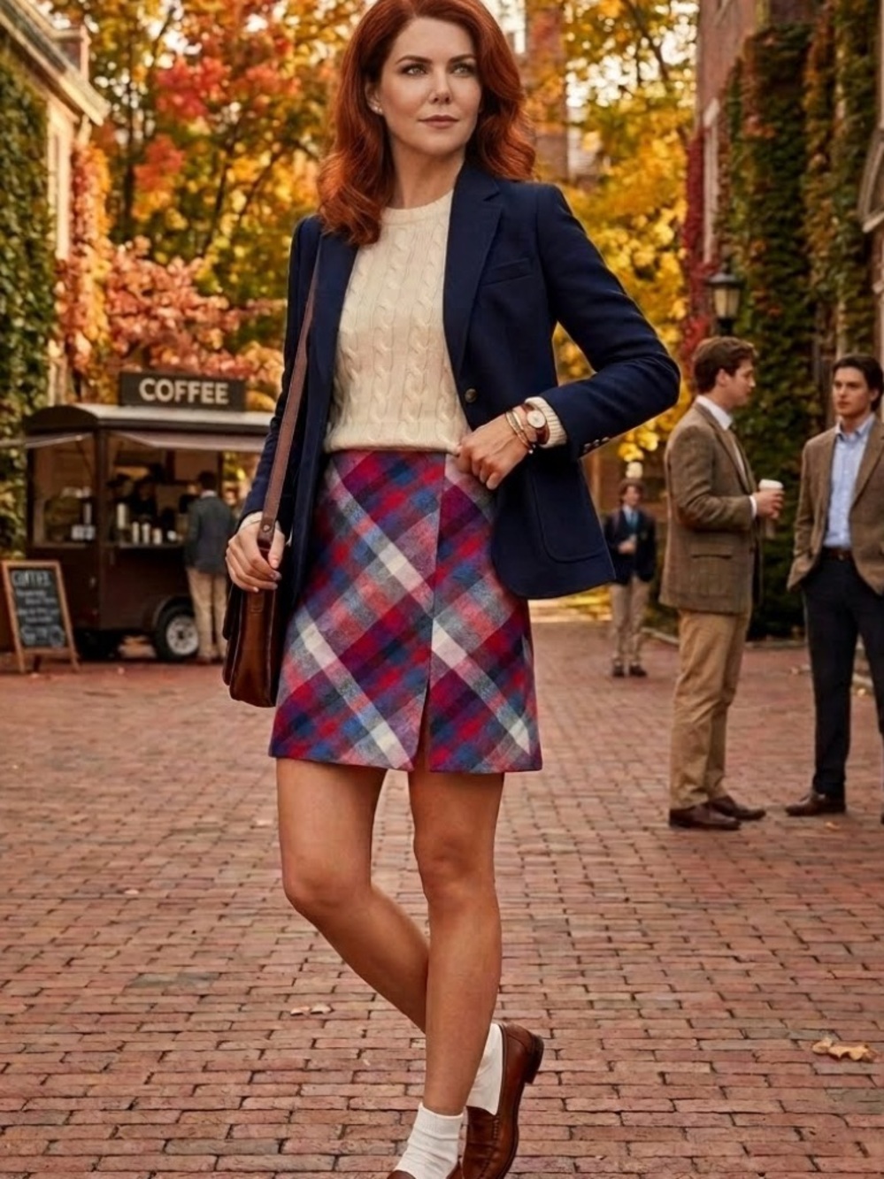 H&M Plaid A-Line Mini Skirt Size 8 Collegiate Fall Preppy Autumn